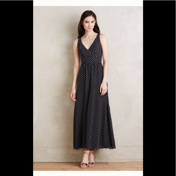 Anthropologie Eva Franco Clipped Dot Maxi Dress - Picture 3 of 6